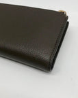 Kate Spade Brown Deco Pebbled Leather Zip Slim Wallet