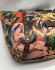 Patricia Nash Brown Leather Winter Bloom Print Benvenuto Tote Bag