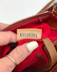 Dooney & Bourke Red & Tan Leather Gretta Letter Carrier Crossbody Bag
