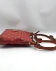 Dooney & Bourke Red & Tan Leather Gretta Letter Carrier Crossbody Bag