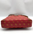 Dooney & Bourke Red & Tan Leather Gretta Letter Carrier Crossbody Bag