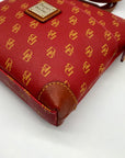 Dooney & Bourke Red & Tan Leather Gretta Letter Carrier Crossbody Bag