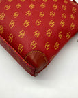 Dooney & Bourke Red & Tan Leather Gretta Letter Carrier Crossbody Bag