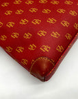 Dooney & Bourke Red & Tan Leather Gretta Letter Carrier Crossbody Bag