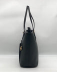 Michael Kors Black Saffiano Leather Large Jet Set Snap Pocket Tote Bag