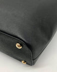 Michael Kors Black Saffiano Leather Large Jet Set Snap Pocket Tote Bag