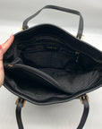 Michael Kors Black Saffiano Leather Large Jet Set Snap Pocket Tote Bag