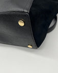Michael Kors Black Pebbled Leather & Suede Shoulder Bag