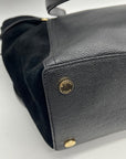 Michael Kors Black Pebbled Leather & Suede Shoulder Bag