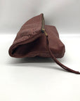 Alex And Ani Brown Leather Gabriel Fold Over Clutch