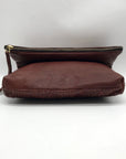 Alex And Ani Brown Leather Gabriel Fold Over Clutch