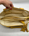 Celine Beige And Yellow Canvas Boogie Satchel Bag