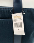 Michael Kors Navy Fulton Textured Canvas and Leather Trim Medium Tote