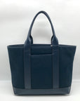 Michael Kors Navy Fulton Textured Canvas and Leather Trim Medium Tote