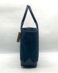 Michael Kors Navy Fulton Textured Canvas and Leather Trim Medium Tote