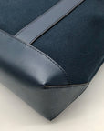 Michael Kors Navy Fulton Textured Canvas and Leather Trim Medium Tote