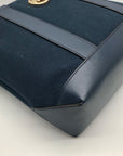 Michael Kors Navy Fulton Textured Canvas and Leather Trim Medium Tote
