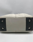Coach Off White & Grey Pleated Leather Gallery Tote Bag F13759