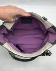 Coach Off White & Grey Pleated Leather Gallery Tote Bag F13759