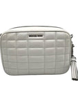 Michael Kors Optic White Quilted Leather Jet Set Crossbody Bag