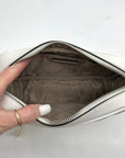 Michael Kors Optic White Quilted Leather Jet Set Crossbody Bag