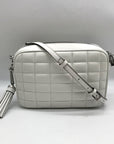 Michael Kors Optic White Quilted Leather Jet Set Crossbody Bag