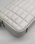 Michael Kors Optic White Quilted Leather Jet Set Crossbody Bag