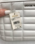 Michael Kors Optic White Quilted Leather Jet Set Crossbody Bag