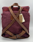Old Trend Burgundy & Brown Canvas With Leather Trim KnoxBackpack