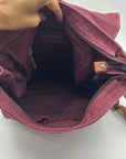 Old Trend Burgundy & Brown Canvas With Leather Trim KnoxBackpack