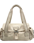 Michael Kors Ivory Pebbled Leather Vintage Shoulder Bag