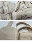 Michael Kors Ivory Pebbled Leather Vintage Shoulder Bag