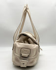 Michael Kors Ivory Pebbled Leather Vintage Shoulder Bag