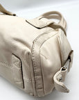 Michael Kors Ivory Pebbled Leather Vintage Shoulder Bag