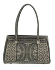 Laga Design Manor Blue & White Damai Embroidered Vegan Handbag