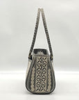 Laga Design Manor Blue & White Damai Embroidered Vegan Handbag