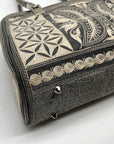 Laga Design Manor Blue & White Damai Embroidered Vegan Handbag