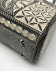 Laga Design Manor Blue & White Damai Embroidered Vegan Handbag