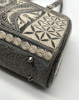 Laga Design Manor Blue & White Damai Embroidered Vegan Handbag