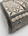 Laga Design Manor Blue & White Damai Embroidered Vegan Handbag
