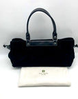 Kate Spade New York Black Velvety Corduroy Leather Trim Quinn Satchel