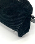 Kate Spade New York Black Velvety Corduroy Leather Trim Quinn Satchel