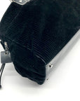 Kate Spade New York Black Velvety Corduroy Leather Trim Quinn Satchel
