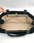 Kate Spade New York Black Velvety Corduroy Leather Trim Quinn Satchel