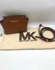 Michael Kors Brown Leather Mini Selma Crossbody Bag