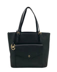 Michael Kors Black Saffiano Leather Jet Set Multi-Function Pocket Tote Bag