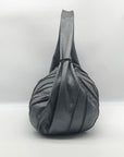 Aqua Madonna Gray Leather Hobo Bag