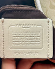 Coach Khaki And White Signature Coated Canvas Crossbody Bag-F58297