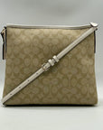 Coach Khaki And White Signature Coated Canvas Crossbody Bag-F58297