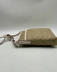 Coach Khaki And White Signature Coated Canvas Crossbody Bag-F58297